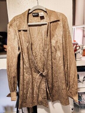 WOMEN'S 80'S KIMONO STYLE BLAZER - GOLD
